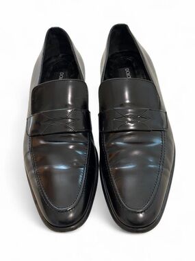Dolce & Gabbana Black Leather Penny Loafers